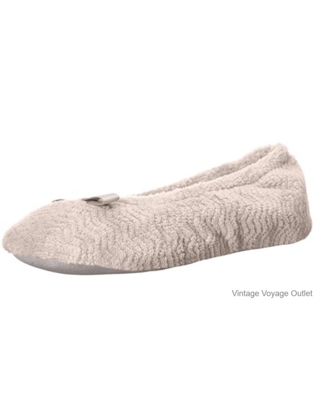 Women's Ballerina Slippers Micro Terry Non-Slip Bow
